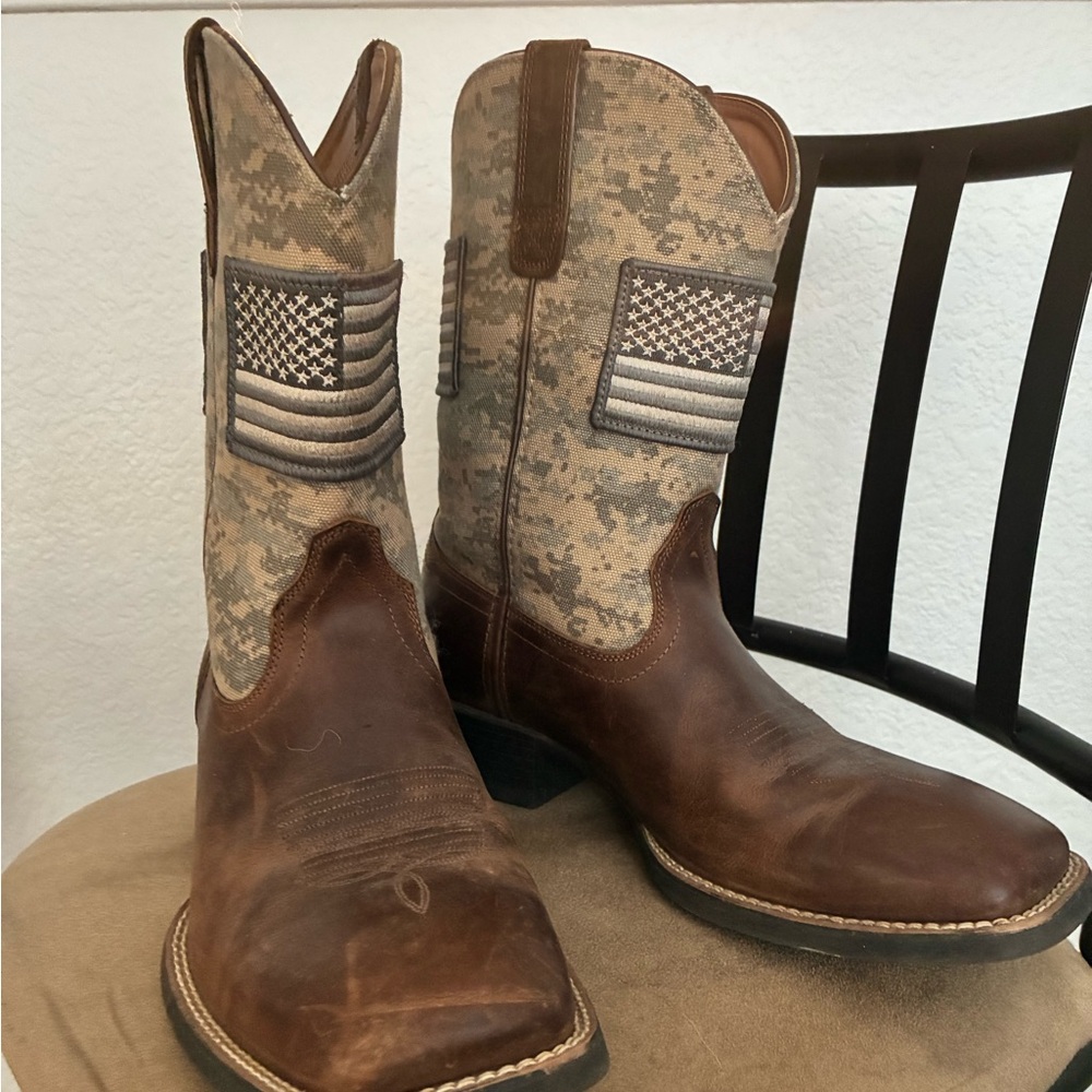 Ariat Brown and Camouflage Western Boots